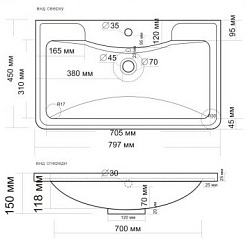 Grossman Тумба с раковиной Адель 80 подвесная белая – фотография-5